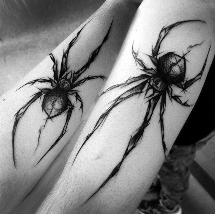 Hình xăm nhện blackwork trên tay, chi tiết rõ nét, phong cách tối giản, ảnh HD.