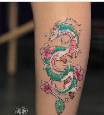 biểu tượng rồng hoạt hình được xăm cực nghệ