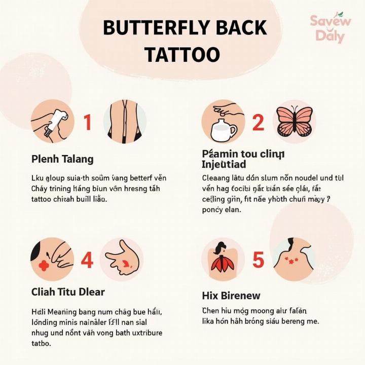 Hình xăm bướm trên lưng, hướng dẫn chăm sóc, phong cách minh họa, ảnh chất lượng HD.