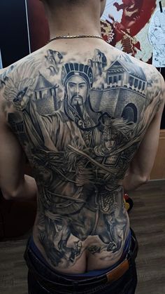 hình xăm nhân vật ngọa long kín lưng