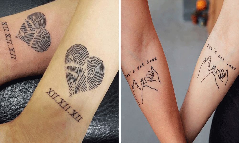 Hình xăm dấu vân tay hình trái tim và chữ trên tay, phong cách blackwork, độ chi tiết cao, ảnh HD.