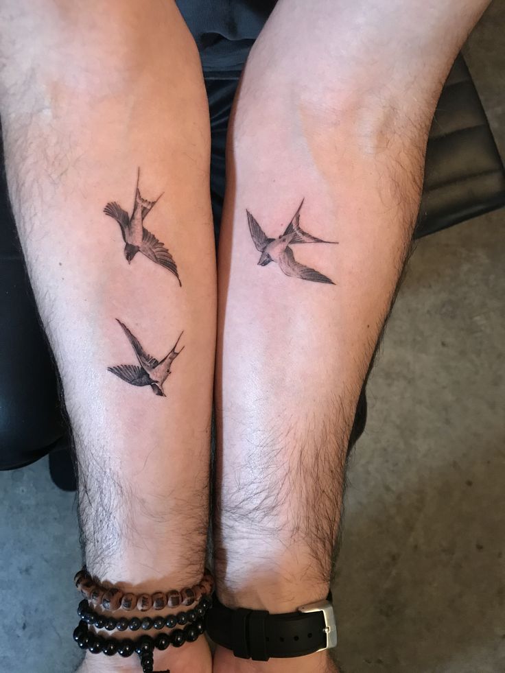 Hình xăm chim én trên cánh tay, phong cách blackwork, chi tiết rõ nét, độ phân giải cao.