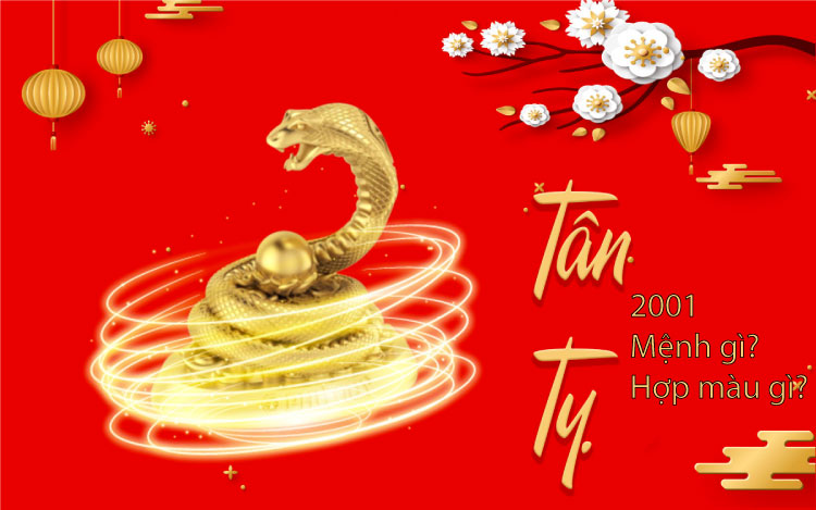 Hình xăm rắn vàng phong thủy trên nền đỏ, phong cách 3D, chi tiết tinh xảo, độ phân giải HD.