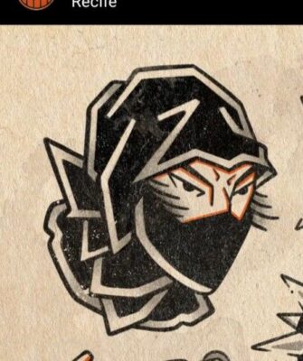 Hình xăm ninja trên bắp chân với thiết kế ninja và ngọn lửa bùng cháy