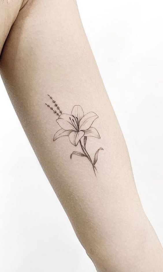 Hình xăm hoa ly nhỏ xinh tạo nên vẻ đẹp tinh tế Hình xăm hoa ly nhỏ xinh tạo nên vẻ đẹp tinh tế