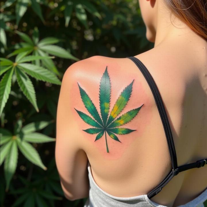 Hình xăm lá cần sa thể hiện tình yêu thiên nhiên và sự kết nối với tự nhiên