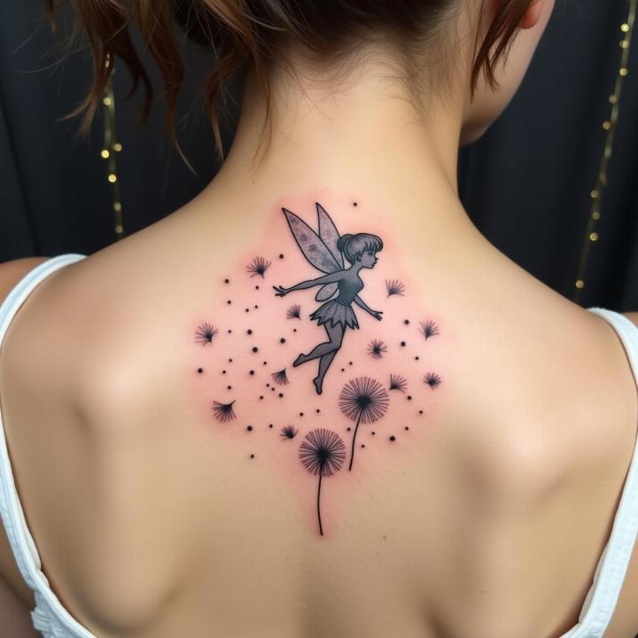 hinh-xam-tinkerbell-ket-hop-hoa-bo-cong-anh-bay-trong-gio