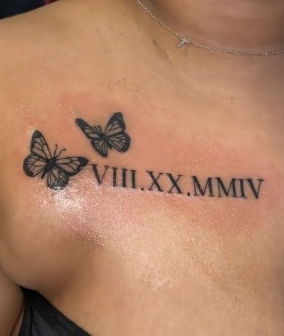 Hình xăm số La Mã độc đáo cho quý cô
