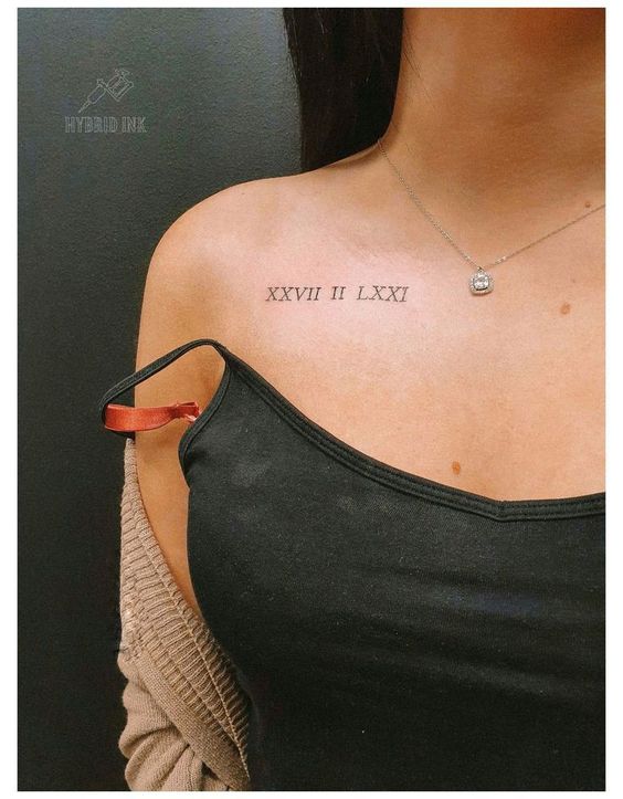 Thiết kế xăm số La Mã mini cho nữ