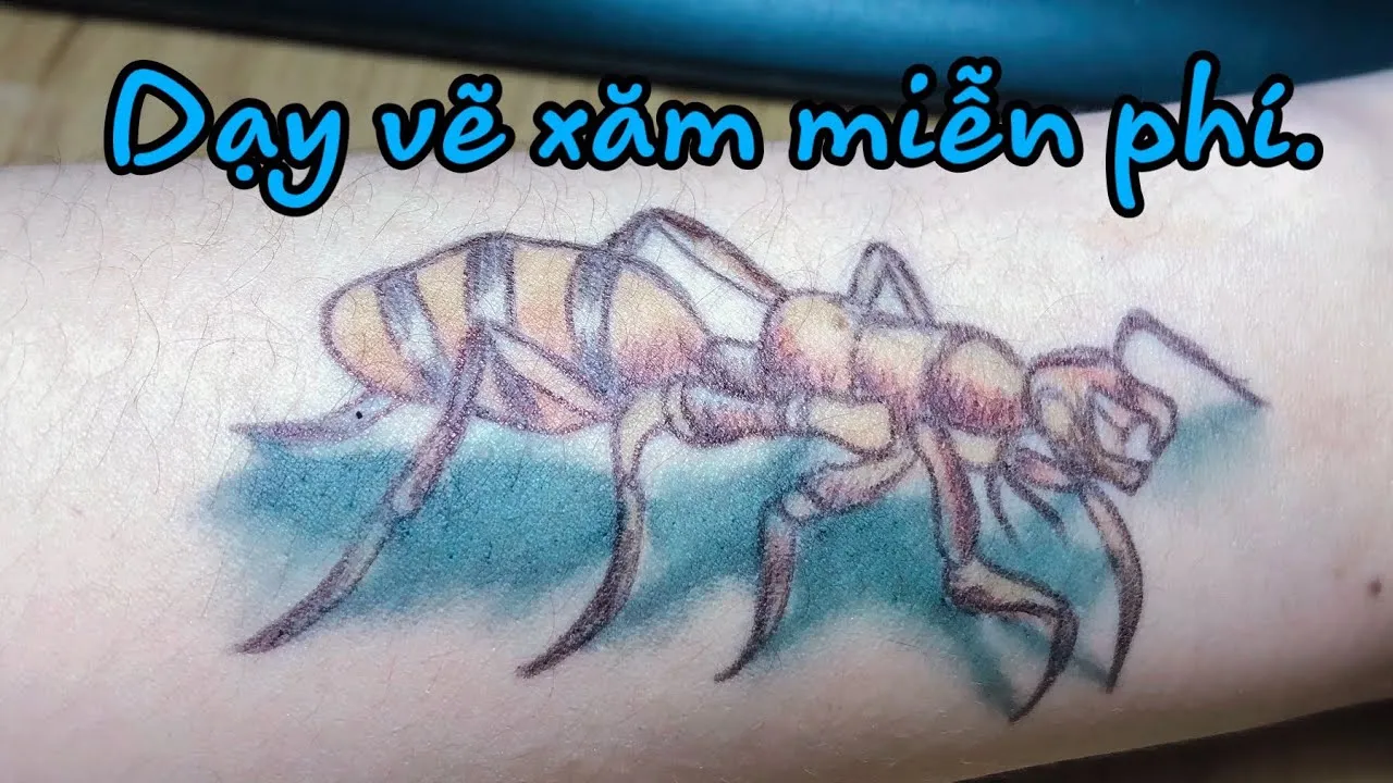 Hình xăm kiến lửa 3D sống động