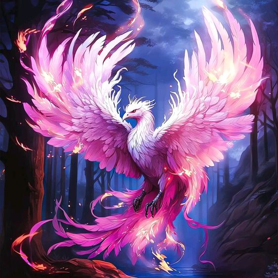 hình xăm phượng hoàng màu hồng tím tuyệt đẹp Hình xăm phượng hoàng màu nước, chi tiết, 4K, trên lưng, phong cách rực rỡ và sống động.