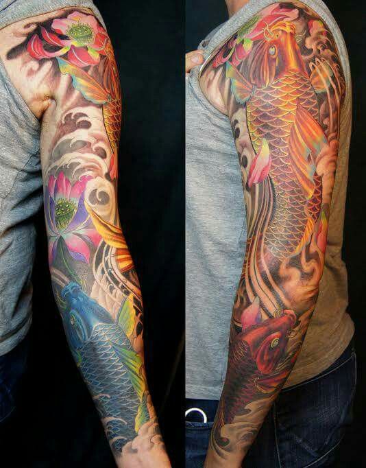 xam-kin-cach-tay-bang-hinh-xam-ca-chep-doc-dao Tattoo cá chép nghệ thuật phủ kín cánh tay