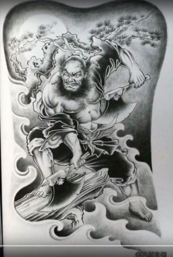 Hình xăm chiến binh samurai, phong cách blackwork, chi tiết cao, vị trí lưng, độ phân giải HD.