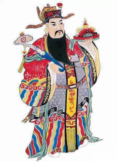 ý tưởng ông thần tài đem lại nhiều may mắn Hình xăm phong cách cổ điển, mô tả nhân vật truyền thống Trung Hoa, độ chi tiết cao, ảnh HD.